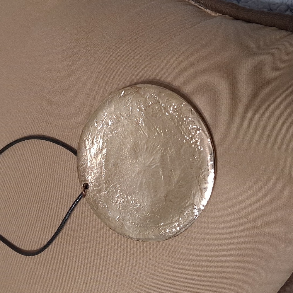 Statement Hammered Circle Necklace. - image 4